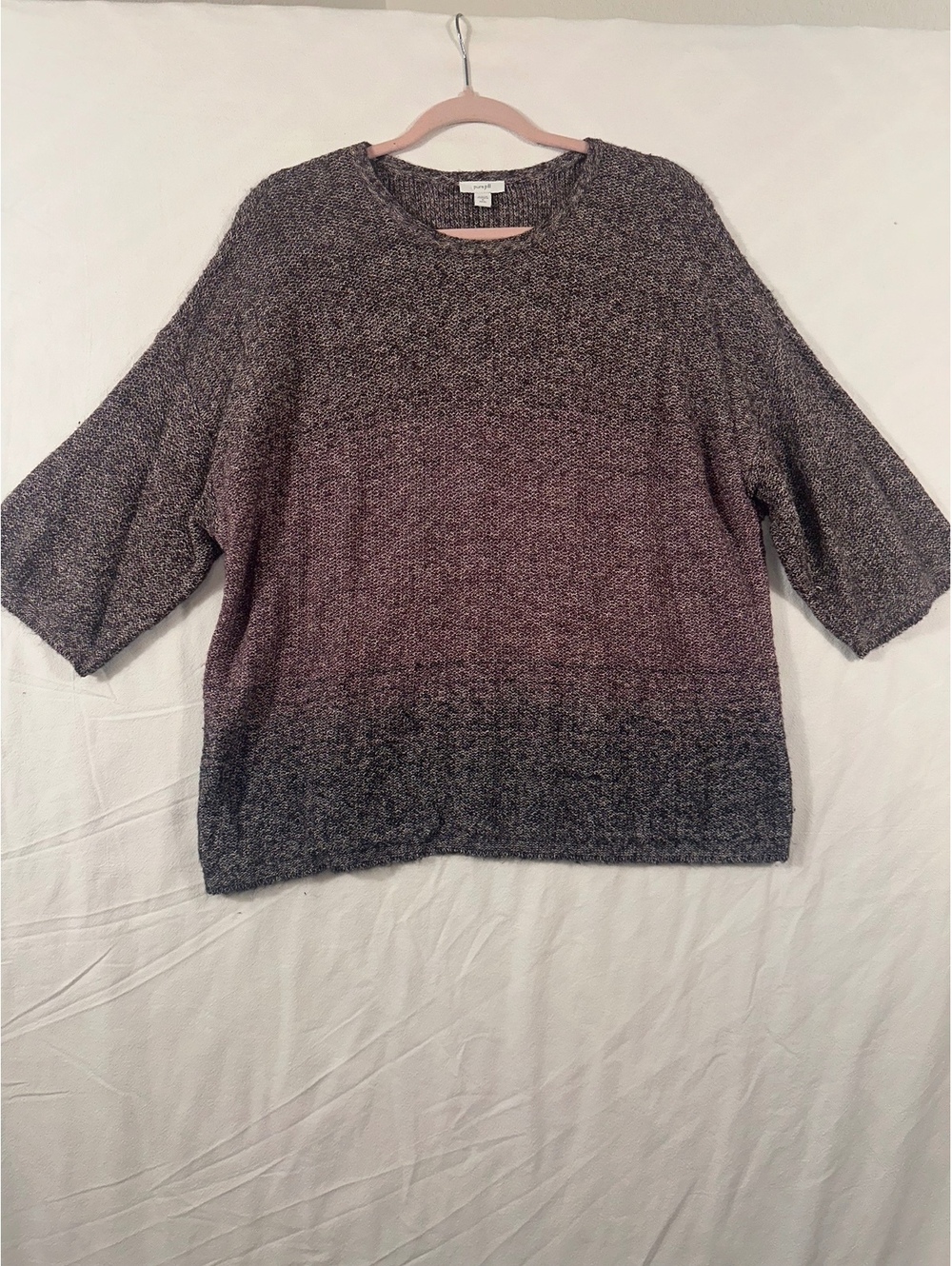 Pure Jill marled knit short-sleeve sweater